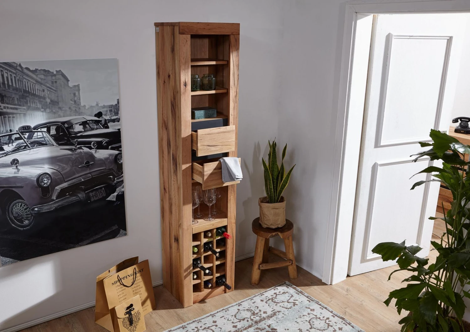 Porta Bottiglie In Legno Di Quercia Selvatica/ Cerro 42x35x191 Quercia Naturale Oliato MONTREUX #125 4 Porta Bottiglie In Legno Di Quercia Selvatica/ Cerro 42x35x191 Quercia Naturale Oliato MONTREUX #125 - immagine 2