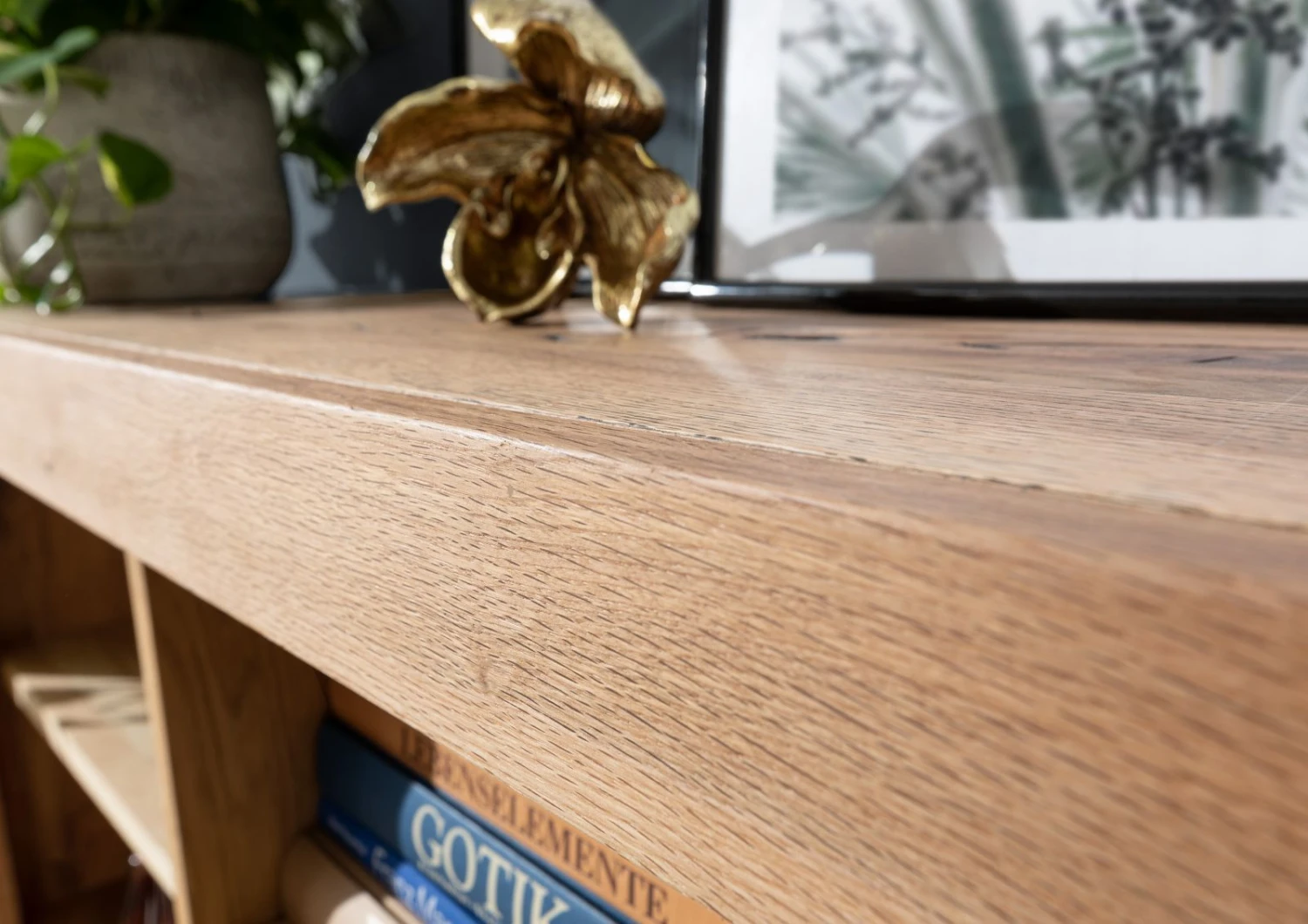 Scaffale In Legno Di Quercia Selvatica/ Cerro 160x36x140 Quercia Naturale Oliato MONTREUX #043 9 Scaffale In Legno Di Quercia Selvatica/ Cerro 160x36x140 Quercia Naturale Oliato MONTREUX #043 - immagine 7