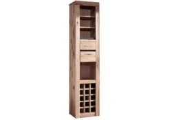 Porta Bottiglie In Legno Di Quercia Selvatica/ Cerro 42x35x191 Bianco Oliato MONTREUX #225 -Massivmoebel24 48 350 100 1025 9