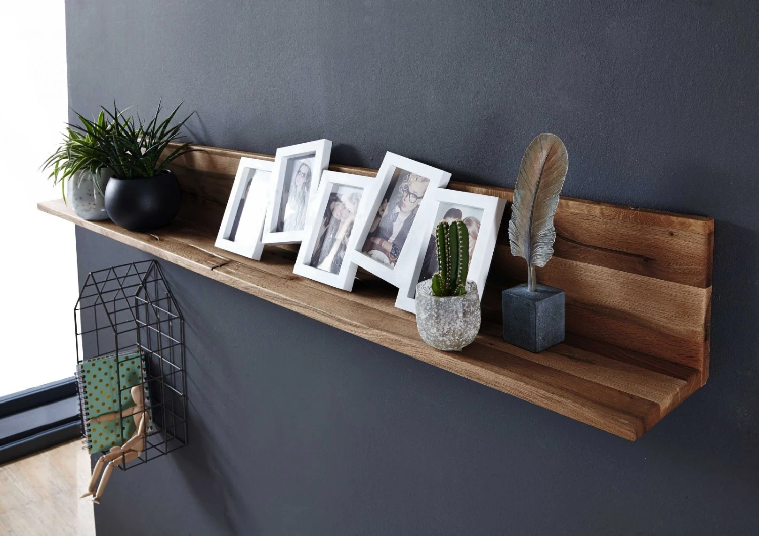 Mensola In Legno Di Quercia Selvatica/ Cerro 165x17x19 Tabacco Marrone Oliato MONTREUX #307 4 Mensola In Legno Di Quercia Selvatica/ Cerro 165x17x19 Tabacco Marrone Oliato MONTREUX #307 - immagine 2