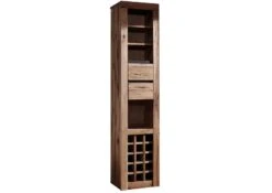 Porta Bottiglie In Legno Di Quercia Selvatica/ Cerro 42x35x191 Tabacco Marrone Oliato MONTREUX #325 -Massivmoebel24 48 350 100 2025 9