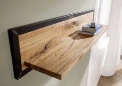 Mensola In Legno Di Quercia Selvatica 120x22x24 Quercia Naturale Oliato VILLANDERS #116 -Massivmoebel24 48 350 200 0016 4