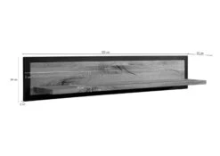 Mensola In Legno Di Quercia Selvatica 120x22x24 Tabacco Marrone Oliato VILLANDERS #316 -Massivmoebel24 48 350 200 2016 08