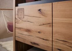 Scaffale In Legno Di Quercia Selvatica 100x40x200 Tabacco Marrone Oliato VILLANDERS #338 -Massivmoebel24 48 350 200 2038 4