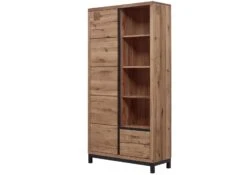 Scaffale In Legno Di Quercia Selvatica 100x40x200 Tabacco Marrone Oliato VILLANDERS #339 -Massivmoebel24 48 350 200 2039 9