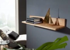 Mensola In Legno Di Quercia Selvatica/ Cerro 81x20x12 Quercia Naturale Oliato FRANKFURT #104