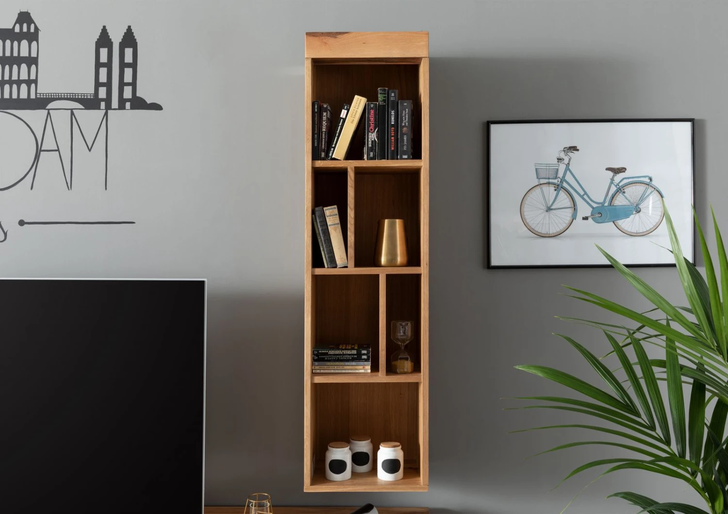 Scaffale In Legno Di Quercia Selvatica/ Cerro 37x30x142 Quercia Naturale Oliato NEW AMSTERDAM #13 5 Scaffale In Legno Di Quercia Selvatica/ Cerro 37x30x142 Quercia Naturale Oliato NEW AMSTERDAM #13 - immagine 3