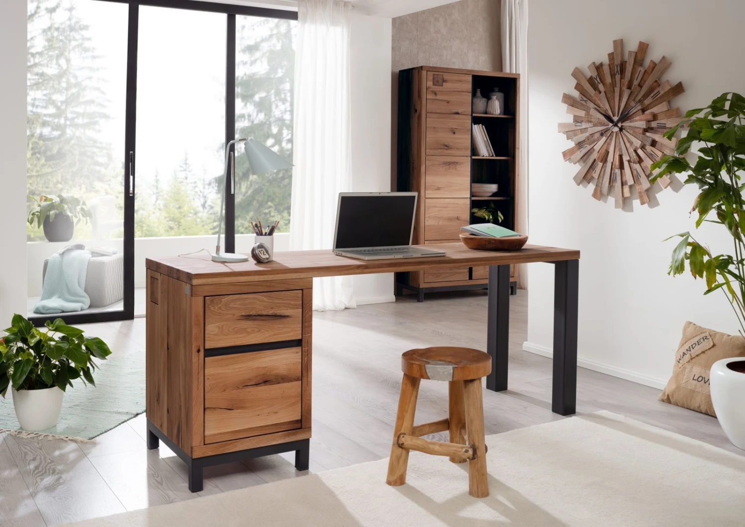 Scrivania In Legno Di Quercia Selvatica 150x55x76 Tabacco Marrone Oliato VILLANDERS #343 3 Scrivania In Legno Di Quercia Selvatica 150x55x76 Tabacco Marrone Oliato VILLANDERS #343