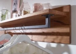 VILLANDERS #134 Appendiabiti In Legno Di Quercia Selvatica - Oliato / Natur 120x20x25 -Massivmoebel24 48 900 200 0034 4