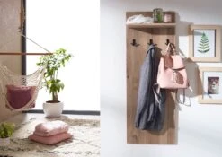 VILLANDERS #233 Appendiabiti In Legno Di Quercia Selvatica - Oliato / Bianco 140x20x50 -Massivmoebel24 48 900 200 1033 3