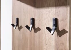 VILLANDERS #233 Appendiabiti In Legno Di Quercia Selvatica - Oliato / Bianco 140x20x50 -Massivmoebel24 48 900 200 1033 4