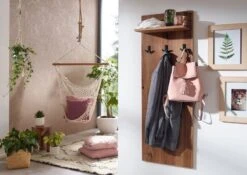 VILLANDERS #333 Appendiabiti In Legno Di Quercia Selvatica - Oliato / Tabacco 140x20x50