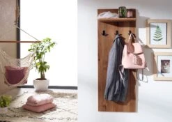 VILLANDERS #333 Appendiabiti In Legno Di Quercia Selvatica - Oliato / Tabacco 140x20x50 -Massivmoebel24 48 900 200 2033 3