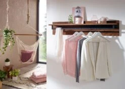 VILLANDERS #334Appendiabiti In Legno Di Quercia Selvatica - Oliato / Tabacco 120x20x25