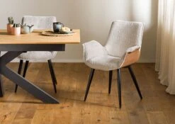 Sedia Imbottita Con Gambe In Ferro 67x64x87 Beige / Marrone ELLA #100