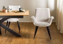 Sedia Imbottita Con Gambe In Ferro 67x64x87 Beige / Marrone ELLA #100 -Massivmoebel24 51 151 339 1000 03