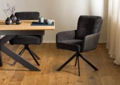 Sedia Girevole 60x67x91 Grigio Scuro / Grigio FABIAN #110