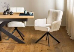 Sedia Girevole 60x67x91 Marrone Chiaro / Beige FABIAN #112