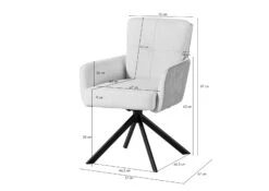 Sedia Girevole 60x67x91 Marrone Chiaro / Beige FABIAN #112 -Massivmoebel24 51 151 515 1102 08