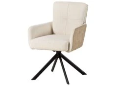 Sedia Girevole 60x67x91 Marrone Chiaro / Beige FABIAN #112 -Massivmoebel24 51 151 515 1102 09