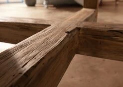 Tavolo Da Pranzo In Legno Di Teak 120x120x78 Naturale Grezzo BASSANO #146 -Massivmoebel24 54 105 720 0016 5