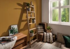 BASSANO #134 Scala Decorativa In Legno Grezzo Di Teak Riciclato - Naturale 50x5x180