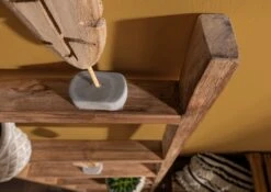 BASSANO #134 Scala Decorativa In Legno Grezzo Di Teak Riciclato - Naturale 50x5x180 -Massivmoebel24 54 900 720 0005 6