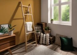 BASSANO #135 Scala Decorativa In Legno Grezzo Di Teak Riciclato - Naturale 50x5x180