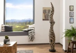 UNIKA #175 Colonna Decorativa In Legno Di Suar ( Acacia Tropicale ) - Laccato 30x30x150