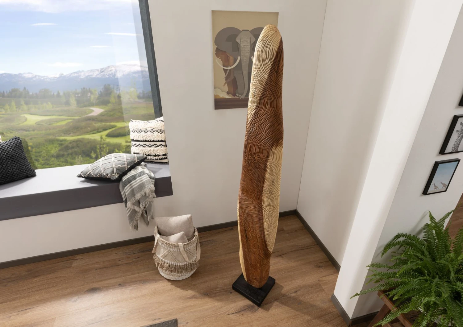 UNIKA #177 Colonna Decorativa In Legno Di Suar ( Acacia Tropicale ) - Laccato / Natur 30x30x150 4 UNIKA #177 Colonna Decorativa In Legno Di Suar ( Acacia Tropicale ) - Laccato / Natur 30x30x150 - immagine 2