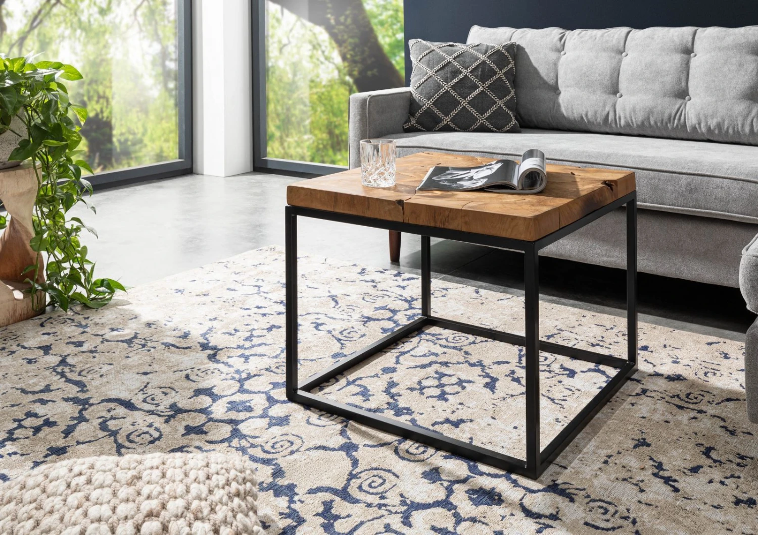 Tavolino Da Salotto In Legno Di Teak 60x60x50 Naturale Laccato UNIKA #185 3 Tavolino Da Salotto In Legno Di Teak 60x60x50 Naturale Laccato UNIKA #185