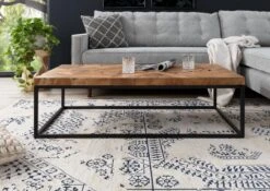 Tavolino Da Salotto In Legno Di Teak 120x60x45 Naturale Laccato UNIKA #187 -Massivmoebel24 54 900 901 0087 3