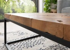 Tavolino Da Salotto In Legno Di Teak 120x60x45 Naturale Laccato UNIKA #187 -Massivmoebel24 54 900 901 0087 5