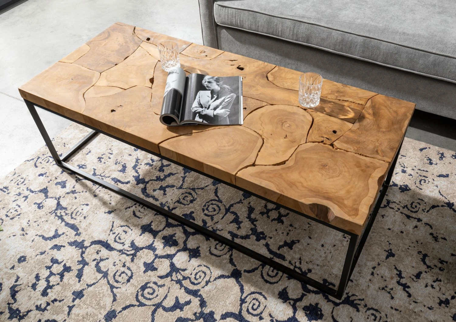 Tavolino Da Salotto In Legno Di Teak 140x60x45 Naturale Laccato UNIKA #188 4 Tavolino Da Salotto In Legno Di Teak 140x60x45 Naturale Laccato UNIKA #188 - immagine 2