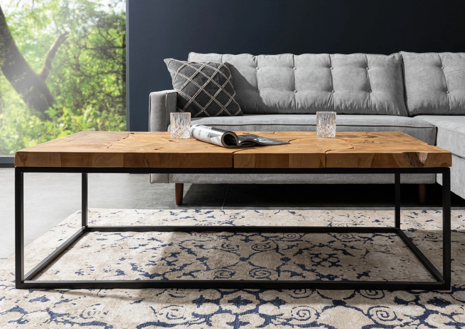 Tavolino Da Salotto In Legno Di Teak 140x60x45 Naturale Laccato UNIKA #188 5 Tavolino Da Salotto In Legno Di Teak 140x60x45 Naturale Laccato UNIKA #188 - immagine 3