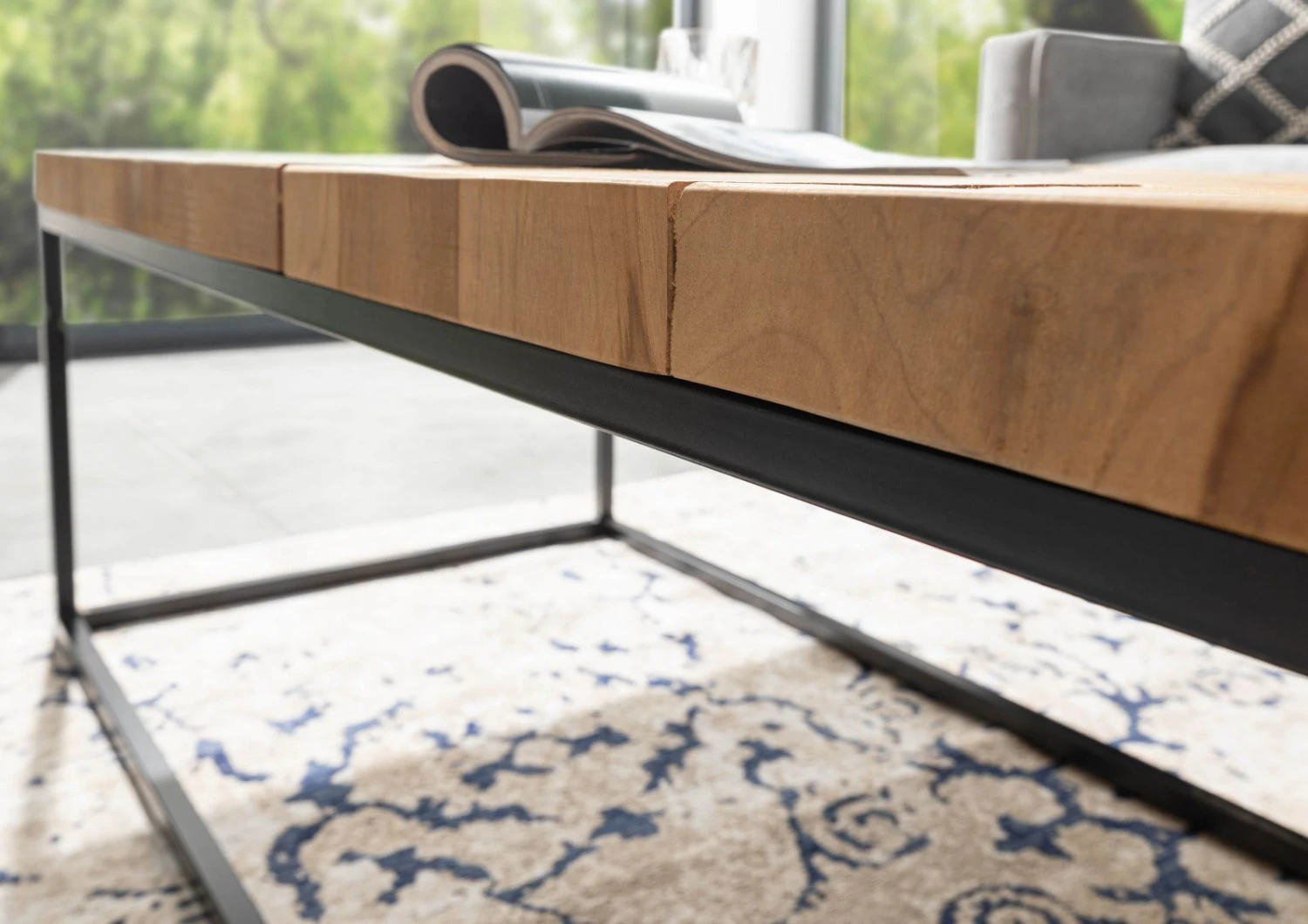 Tavolino Da Salotto In Legno Di Teak 140x60x45 Naturale Laccato UNIKA #188 6 Tavolino Da Salotto In Legno Di Teak 140x60x45 Naturale Laccato UNIKA #188 - immagine 4