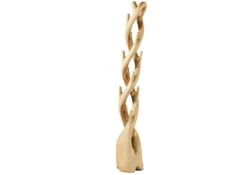 Appendiabiti In Legno Di Suar 28x28x190 Laccato Naturale UNIKA #193 -Massivmoebel24 54 900 901 0093 02