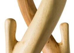 Appendiabiti In Legno Di Suar 28x28x190 Laccato Naturale UNIKA #193 -Massivmoebel24 54 900 901 0093 06