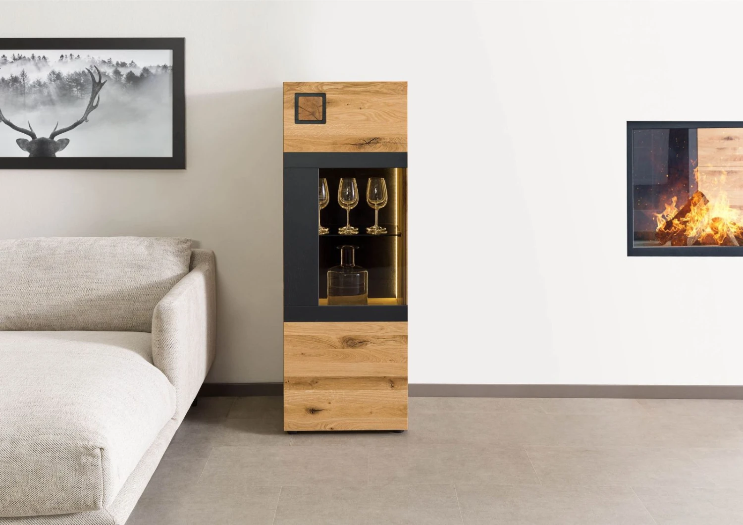 KITZBÜHEL #105 Credenza In Legno Di Quercia Selvatica - Laccato Oliato / Naturale 50x43,5x143 3 KITZBÜHEL #105 Credenza In Legno Di Quercia Selvatica - Laccato Oliato / Naturale 50x43,5x143