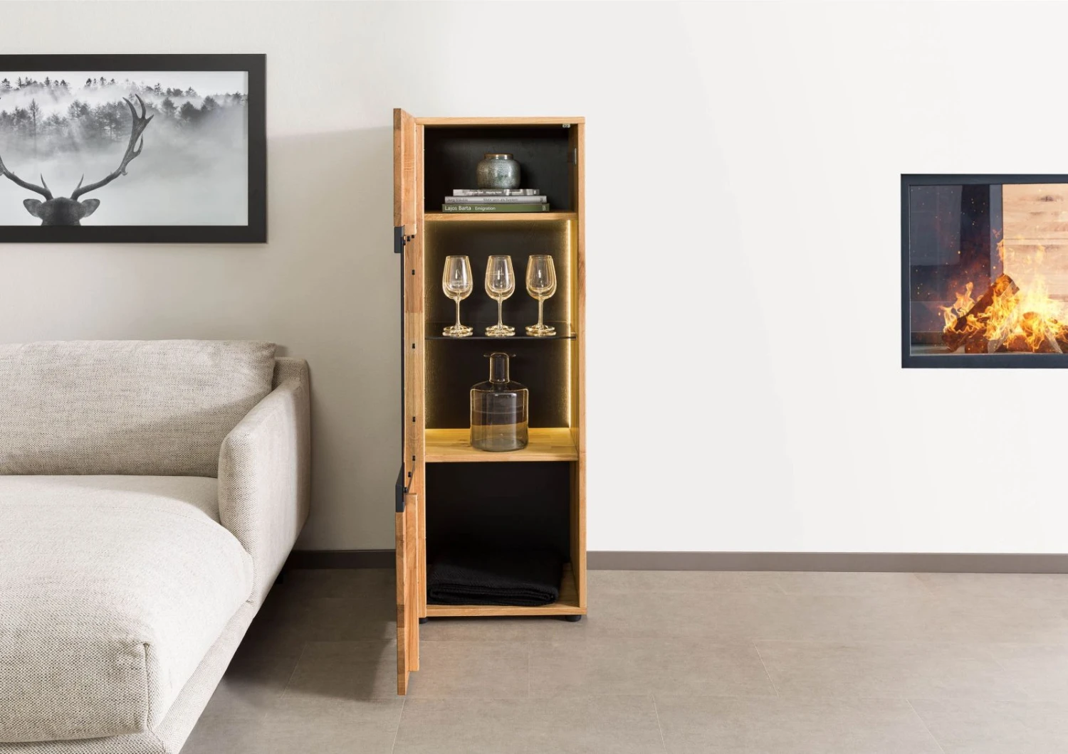 KITZBÜHEL #105 Credenza In Legno Di Quercia Selvatica - Laccato Oliato / Naturale 50x43,5x143 6 KITZBÜHEL #105 Credenza In Legno Di Quercia Selvatica - Laccato Oliato / Naturale 50x43,5x143 - immagine 4