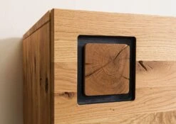 KITZBÜHEL #106 Credenza In Legno Di Quercia Selvatica - Laccato Oliato / Naturale 148x43,5x143 -Massivmoebel24 67 310 420 1006 07 1