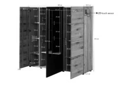 KITZBÜHEL #106 Credenza In Legno Di Quercia Selvatica - Laccato Oliato / Naturale 148x43,5x143 -Massivmoebel24 67 310 420 1006 08