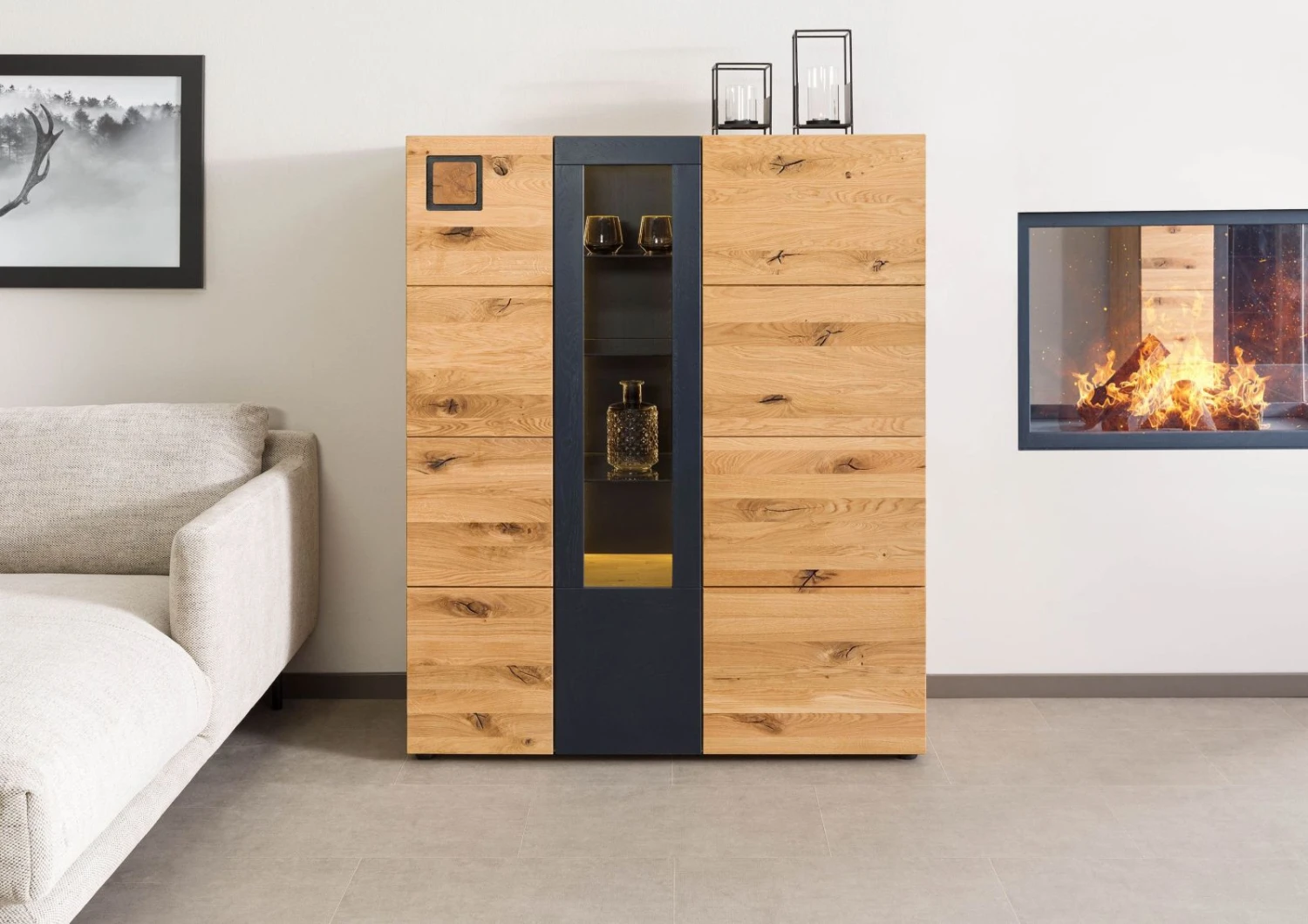 KITZBÜHEL #107 Credenza In Legno Di Quercia Selvatica - Laccato Oliato / Naturale 116x43,5x143 3 KITZBÜHEL #107 Credenza In Legno Di Quercia Selvatica - Laccato Oliato / Naturale 116x43,5x143