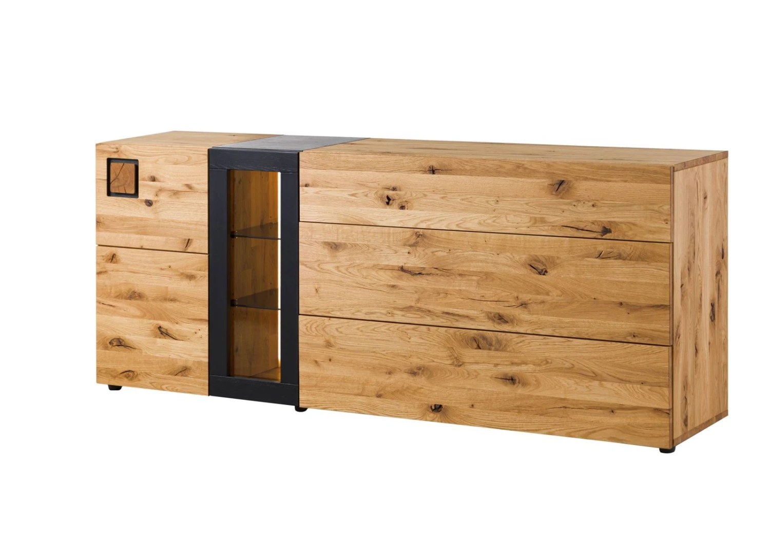 KITZBÜHEL #126 Credenza In Legno Di Quercia Selvatica - Laccato Oliato / Naturale 160x43,5x82 11 KITZBÜHEL #126 Credenza In Legno Di Quercia Selvatica - Laccato Oliato / Naturale 160x43,5x82 - immagine 9