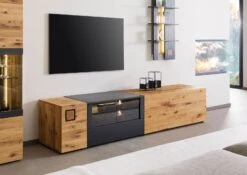 KITZBÜHEL #122 Mobile TV In Legno Di Quercia Selvatica - Laccato Oliato / Naturale 170x52x52 -Massivmoebel24 67 313 420 1022 03