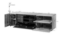 KITZBÜHEL #122 Mobile TV In Legno Di Quercia Selvatica - Laccato Oliato / Naturale 170x52x52 -Massivmoebel24 67 313 420 1022 08