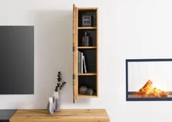 KITZBÜHEL #101 Pensile In Legno Di Quercia Selvatica - Laccato Oliato / Naturale 33x33,5x123 -Massivmoebel24 67 320 420 1001 03