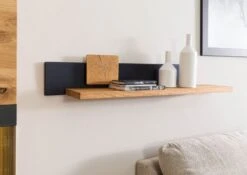 KITZBÜHEL #123 Mensola In Legno Di Quercia Selvatica - Laccato Oliato / Naturale 110x20x20 -Massivmoebel24 67 350 420 1023 03