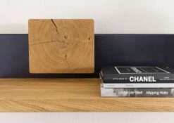 KITZBÜHEL #123 Mensola In Legno Di Quercia Selvatica - Laccato Oliato / Naturale 110x20x20 -Massivmoebel24 67 350 420 1023 04