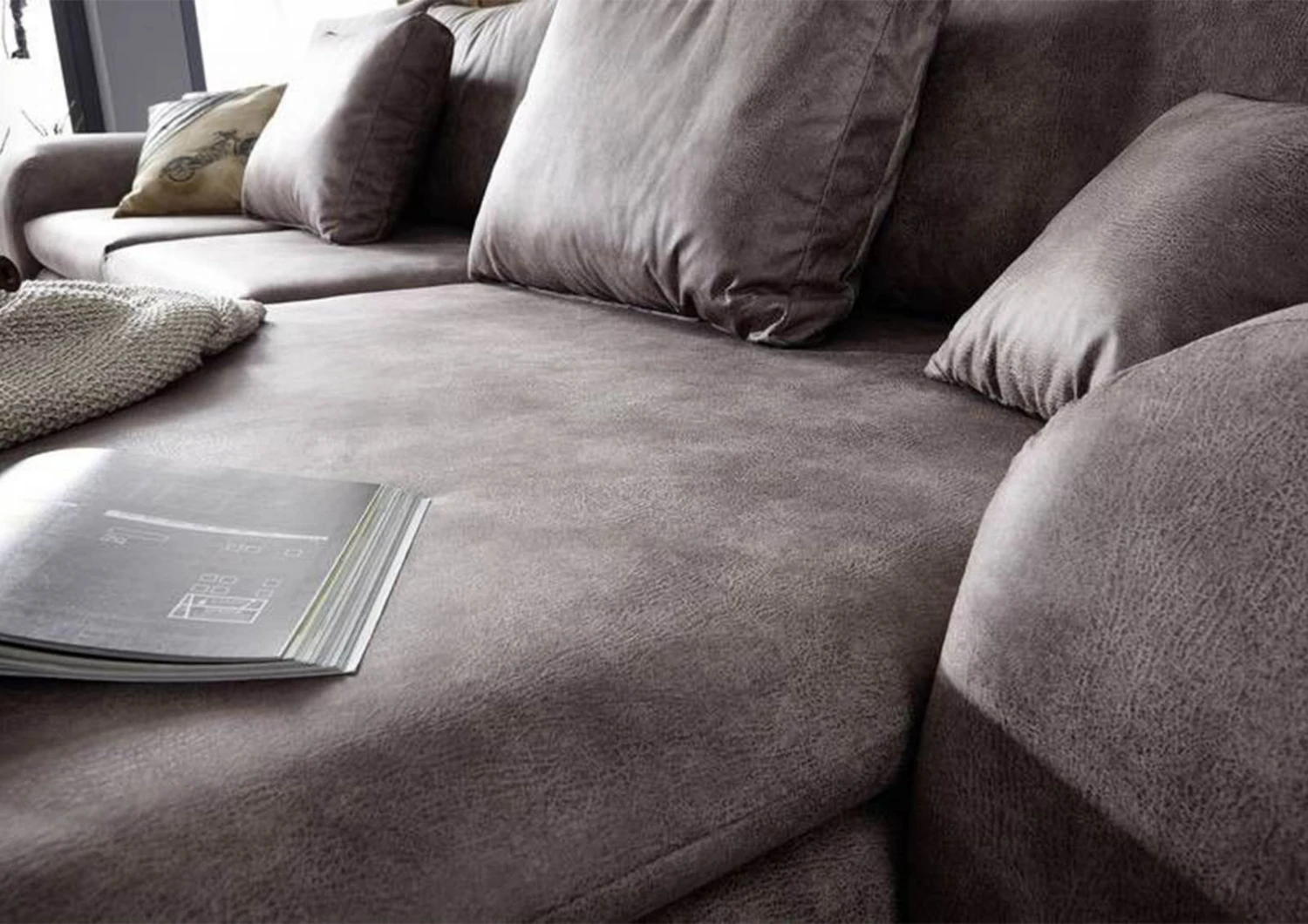 X-MIKA Divano Letto - Stoffa / Grigio - Stile Vintage 330x178x85 7 X-MIKA Divano Letto - Stoffa / Grigio - Stile Vintage 330x178x85 - immagine 5